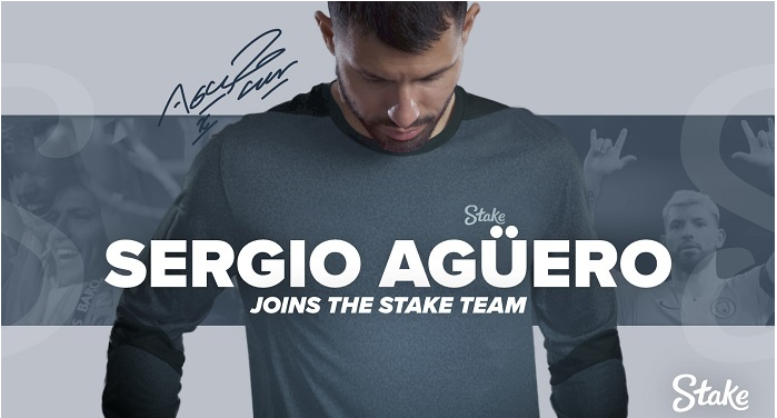 An image of the Stake partners with Aguero