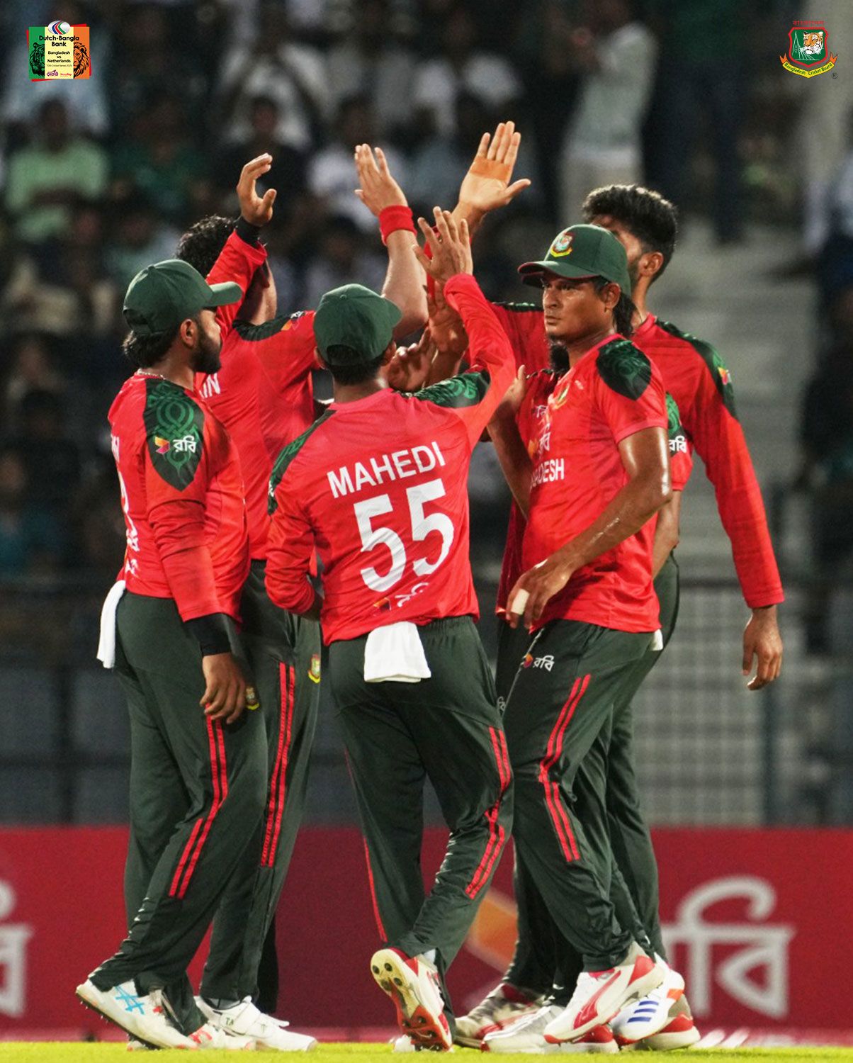 Bangladesh players celebrate a wicket. @BCBtigers Bangladesh players celebrate a wicket. @BCBtigers