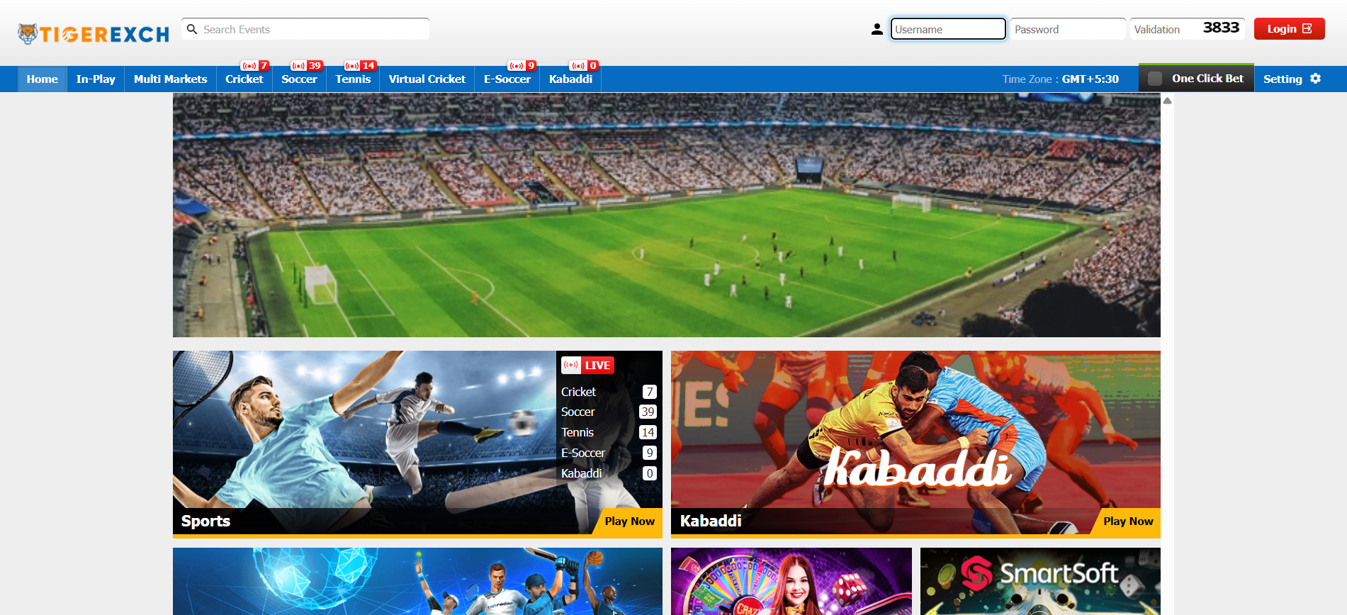 TigerExch homepage Homepage of TigerExch