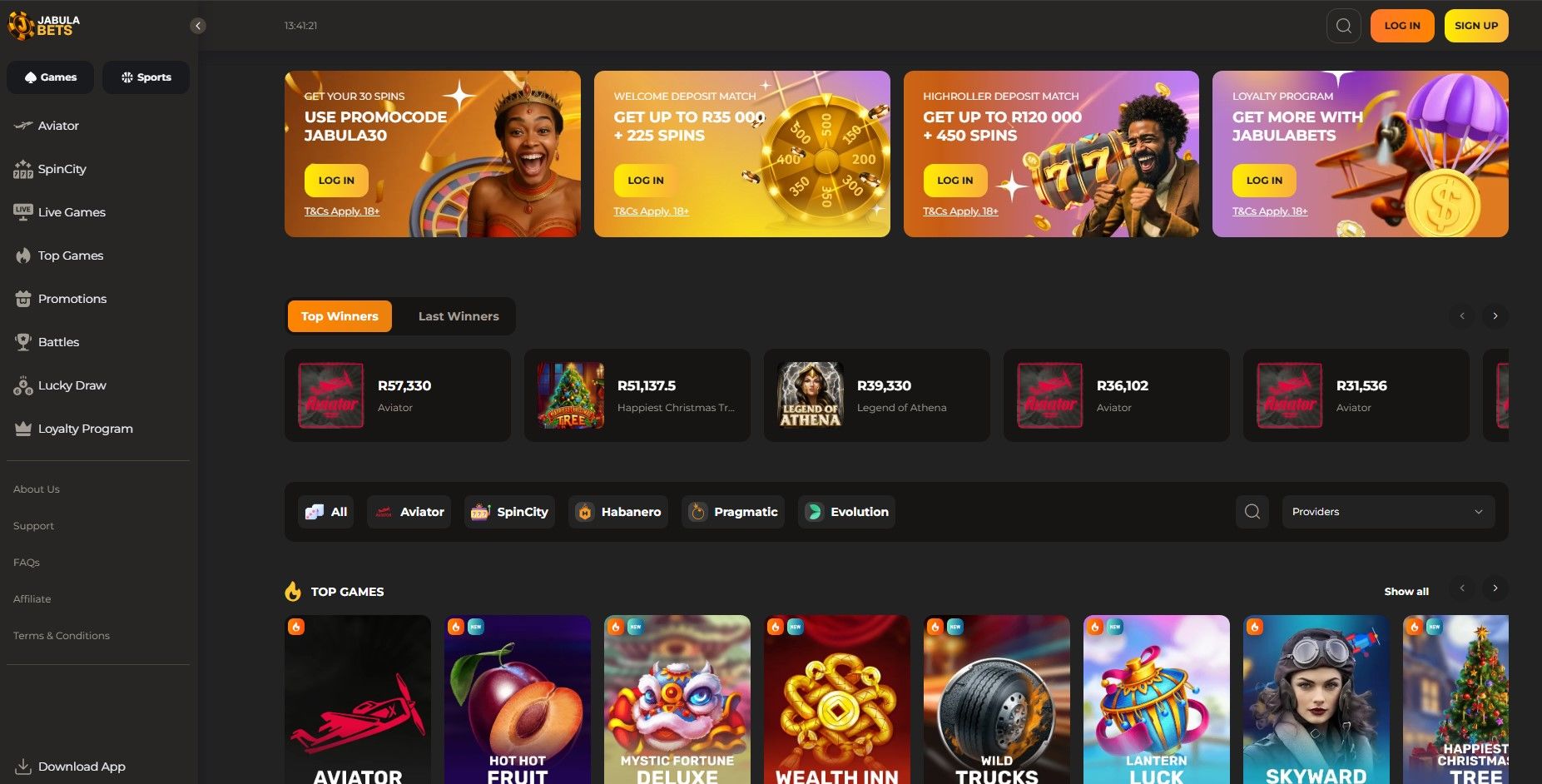 JabulaBets Main page Image shows JabulaBets Main page