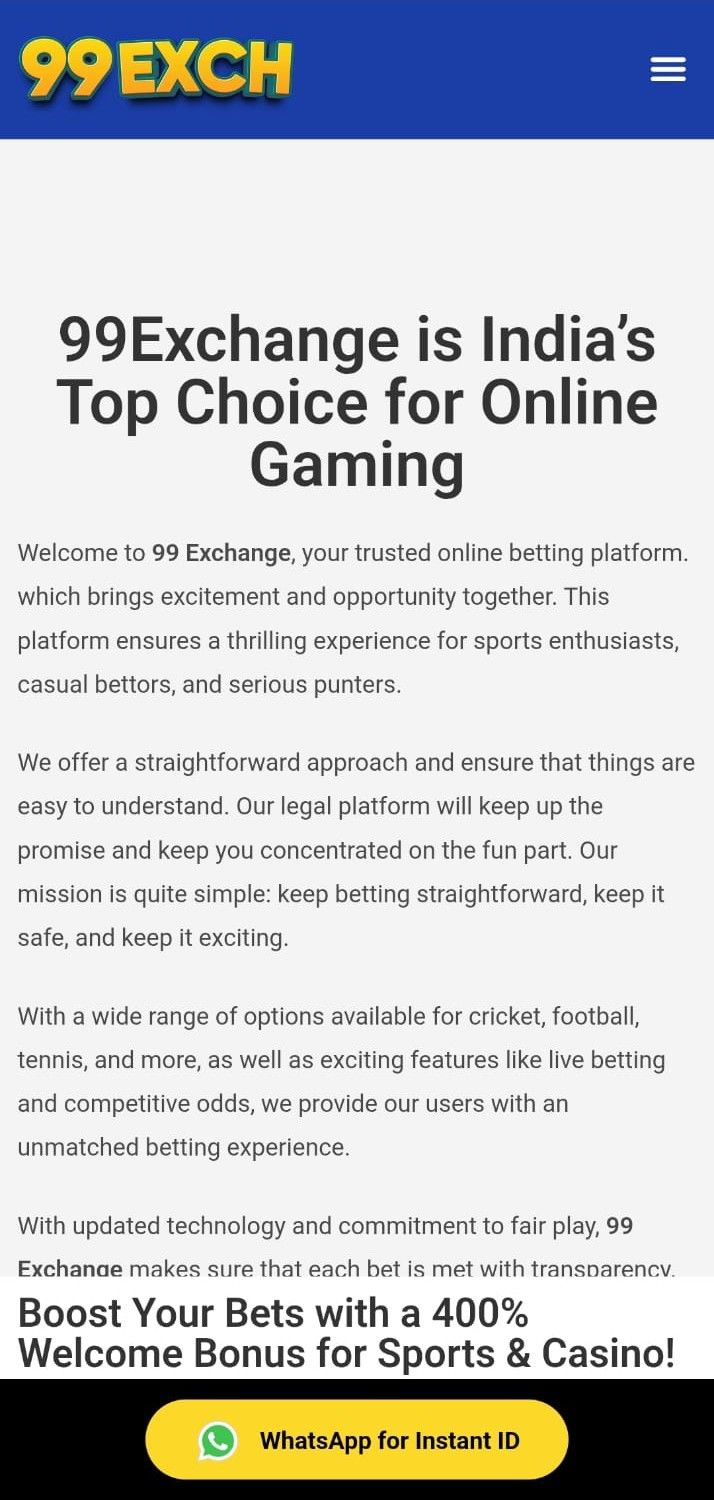 Bonus offers on 99exch 