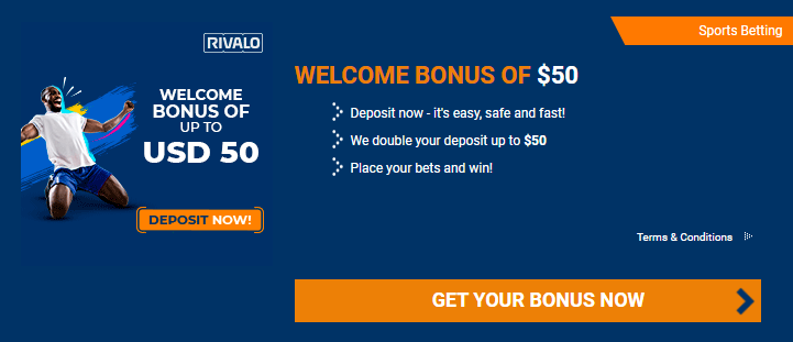 An image of the Rivalo sportsbook welcome bonus
