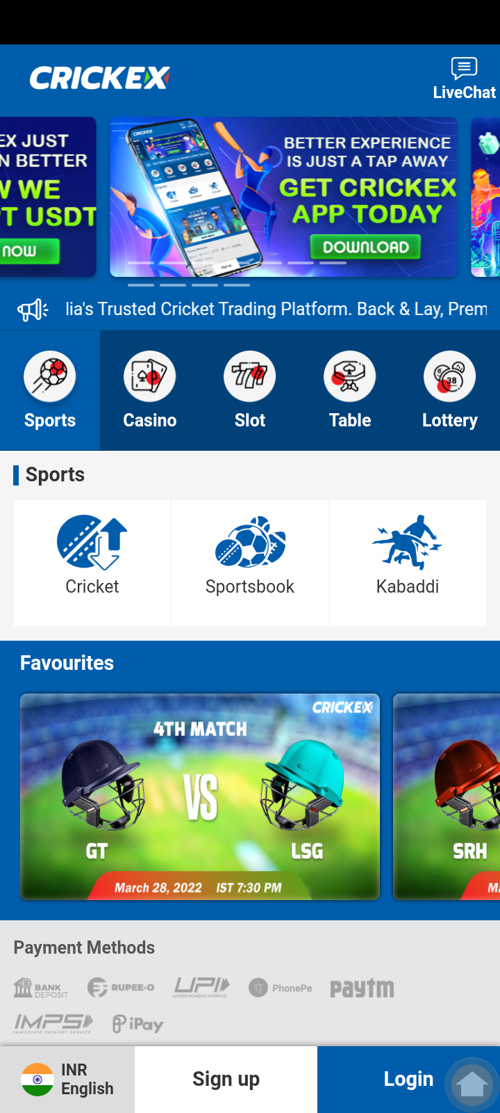 crickex live