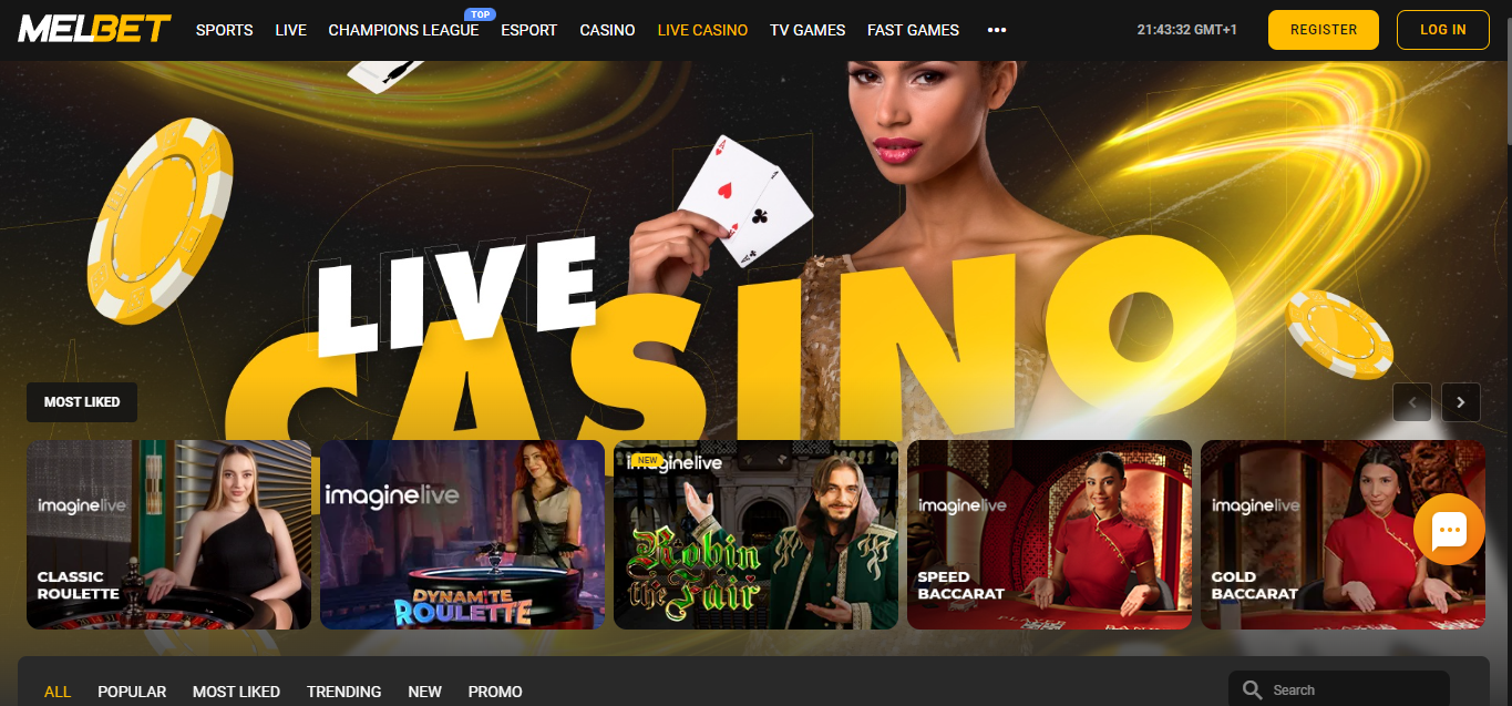 Image of Melbet Online Casino Page