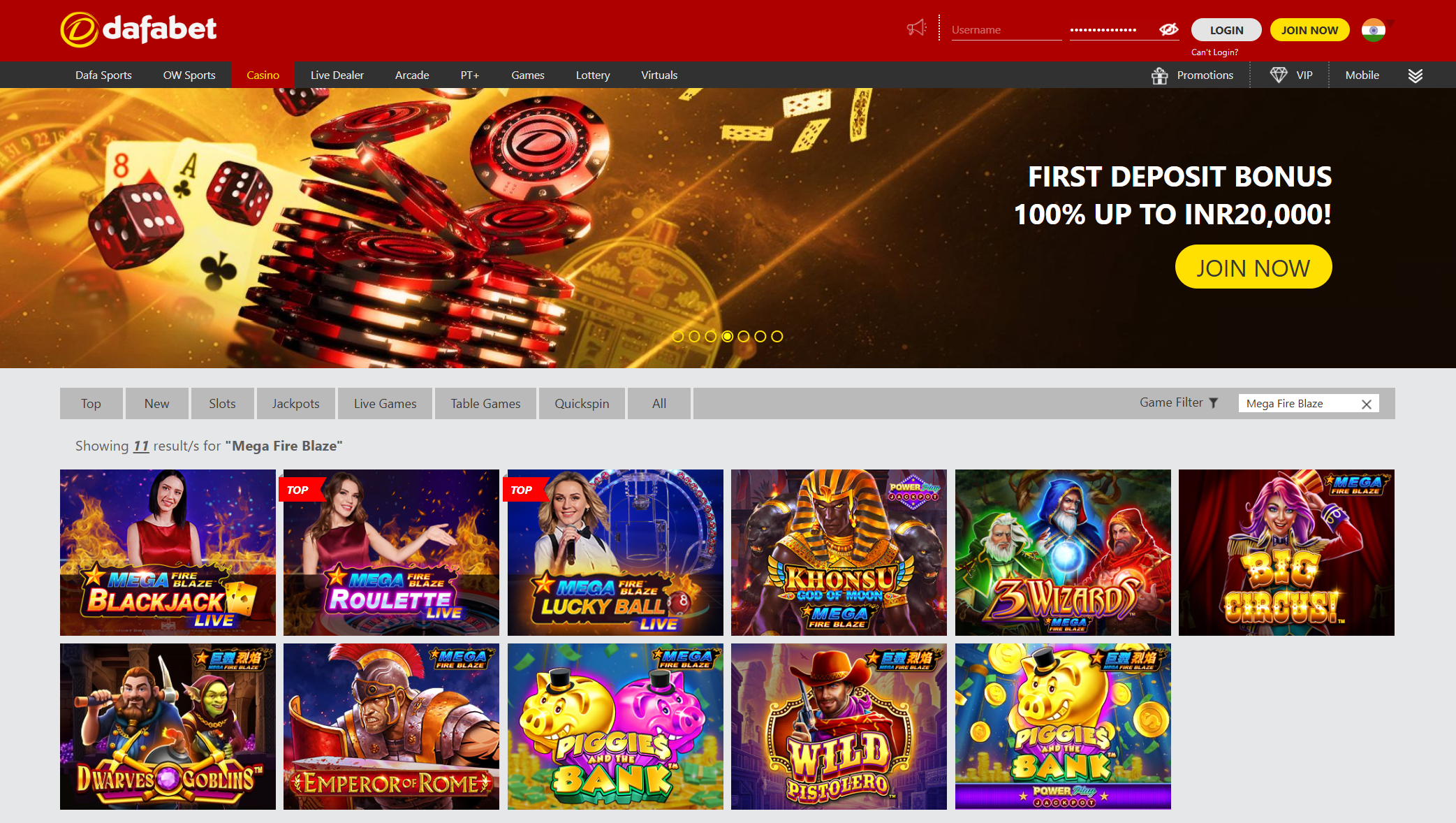Dafabet Casino games