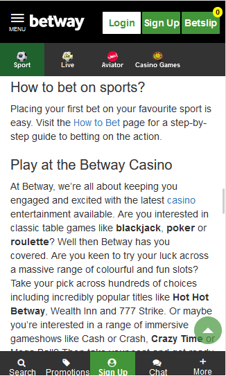 Betway South Africa Android App