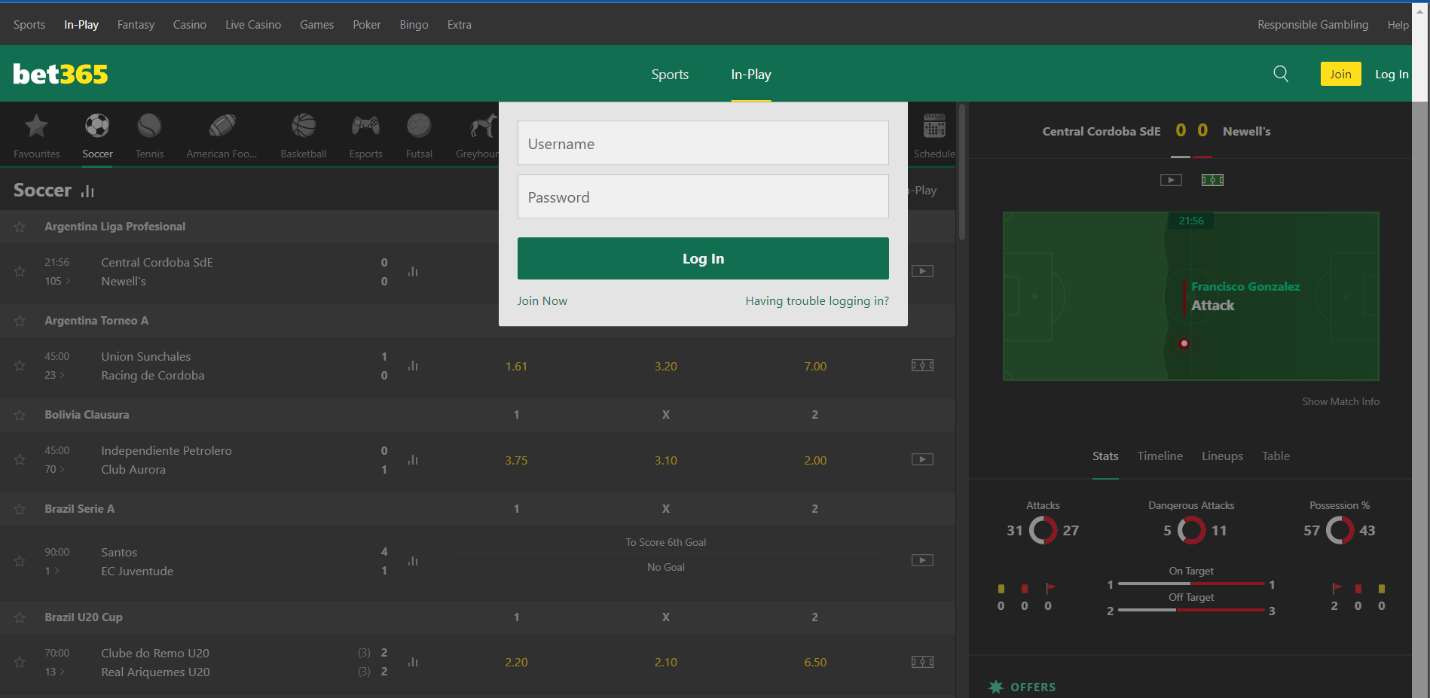 Click The Bet365 Sign-in Button