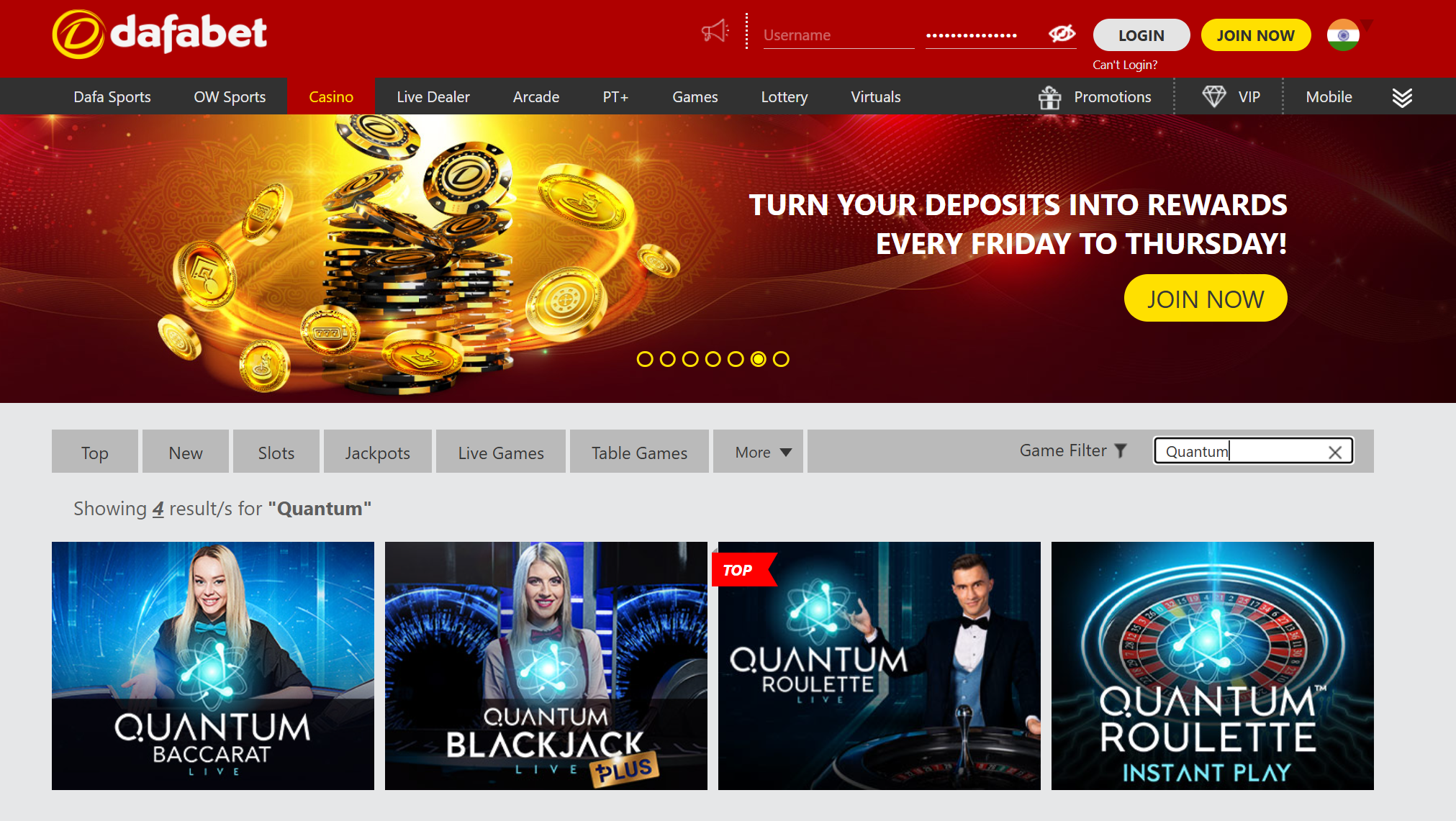 Dafabet Casino games