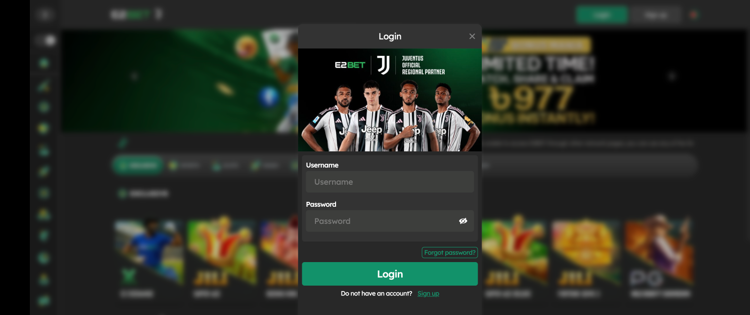 E2Bet App Registration & Login