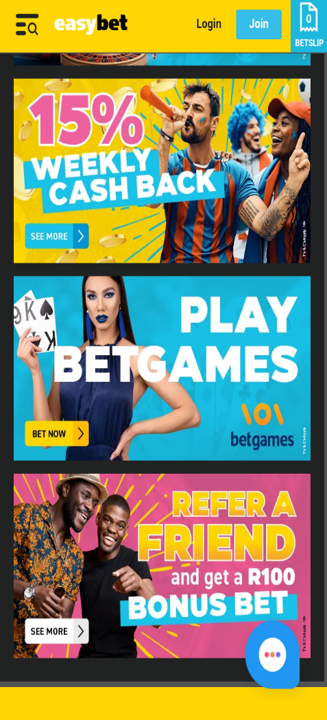 Easybet South Africa App Promotion page image  
