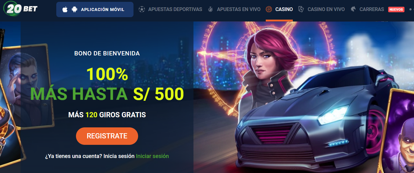 bono de casino de bienvenida de 20Bet Perú