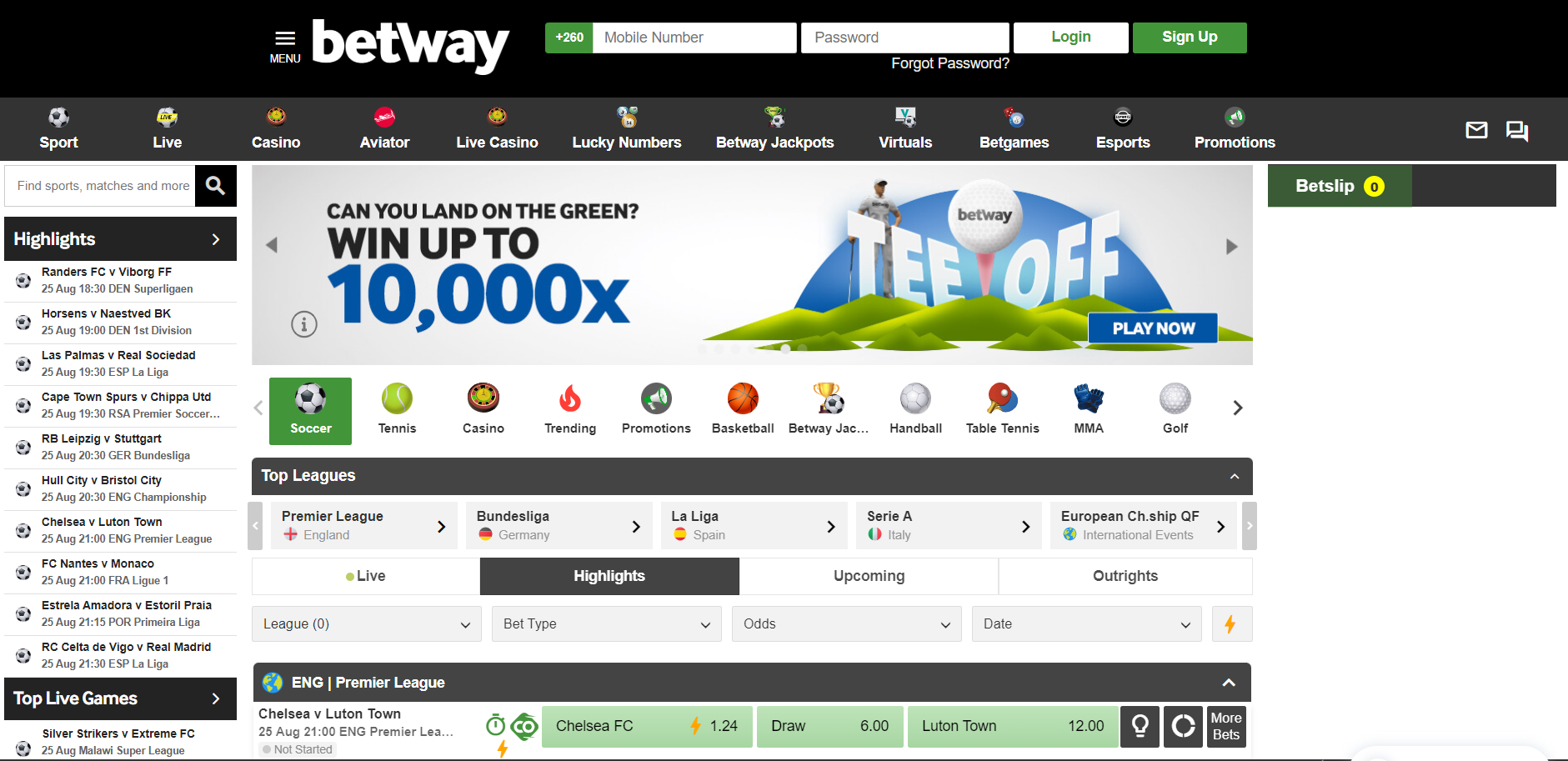 Image showing Betway Zambia betting site