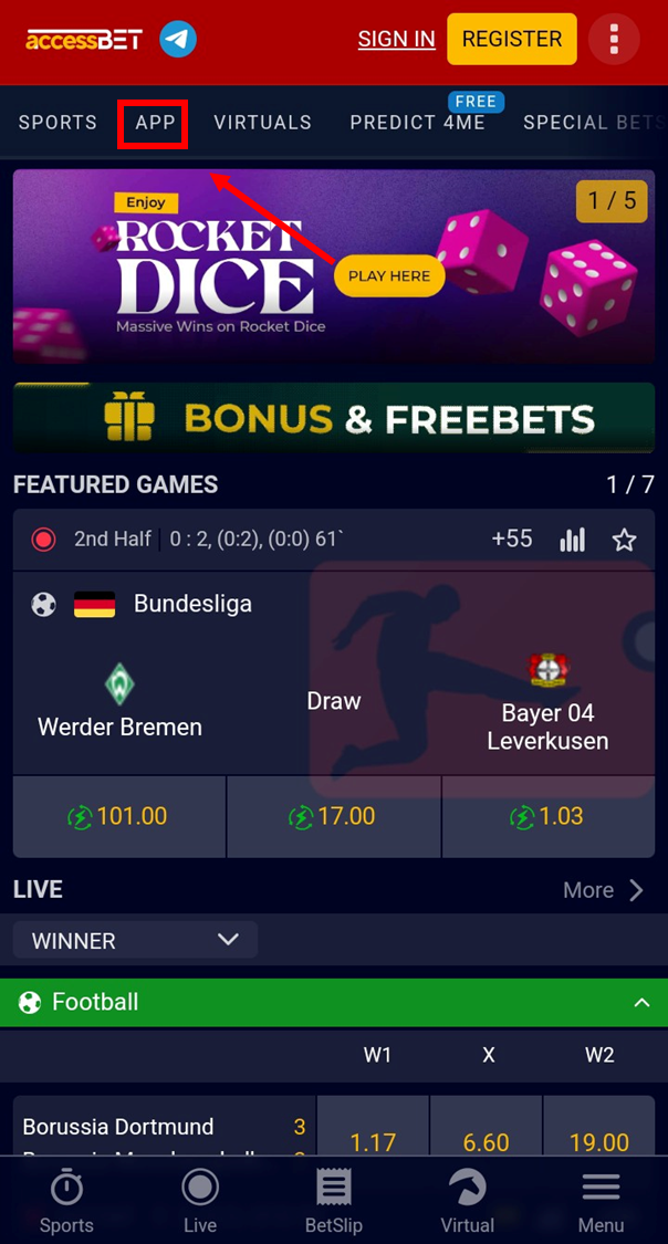 Accessbet Android