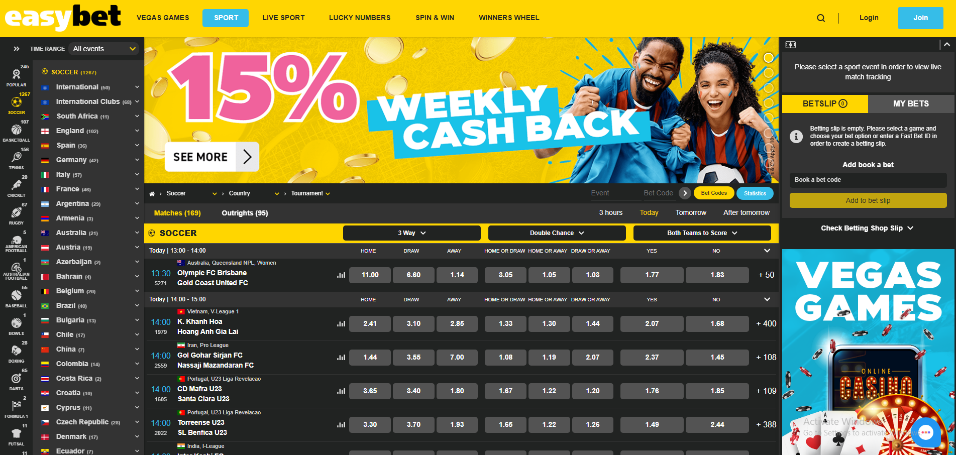 Easybet Sports Page Image
