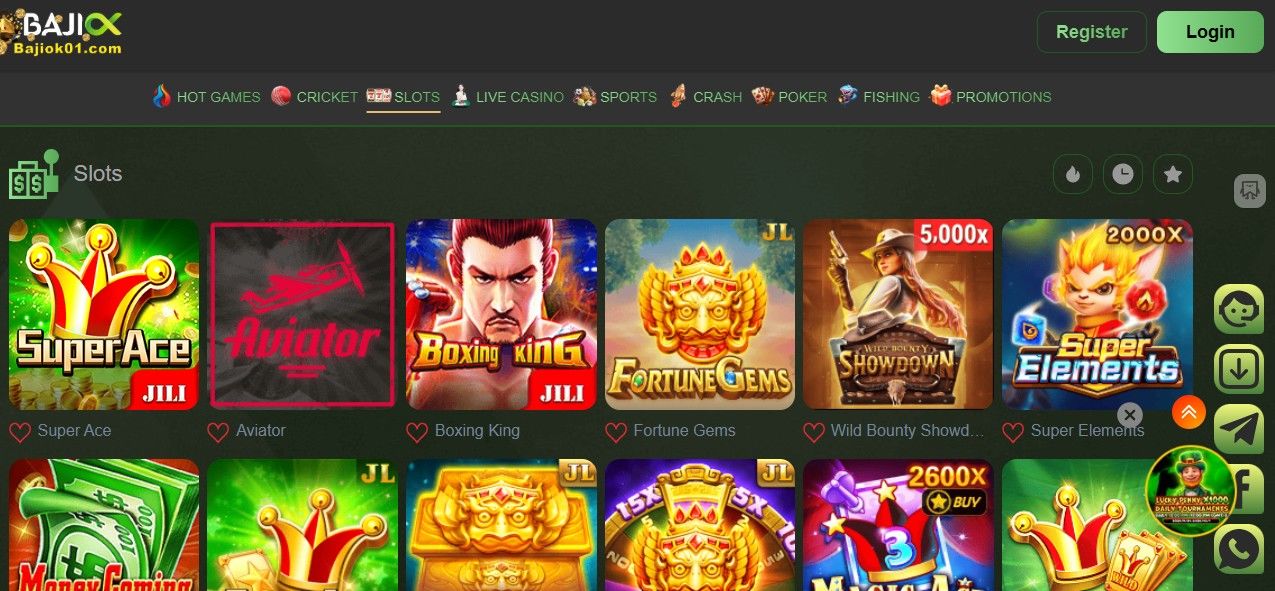 Slots grid on BajiOK