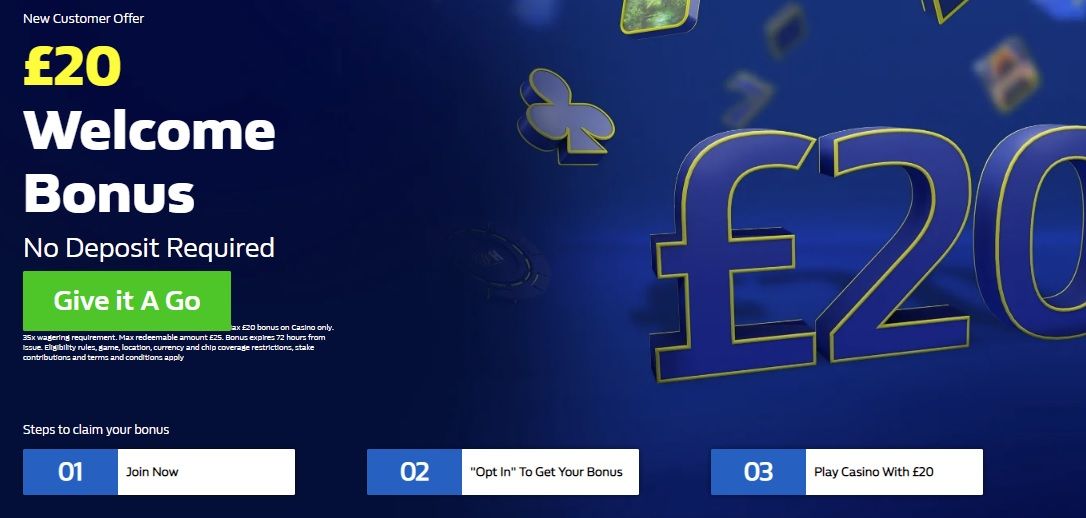 An image of the William Hill £20 bonus No Deposits Required