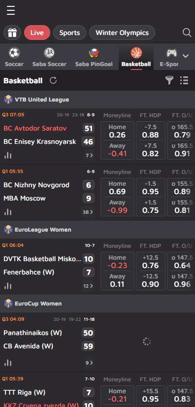 12bet mobile site interface