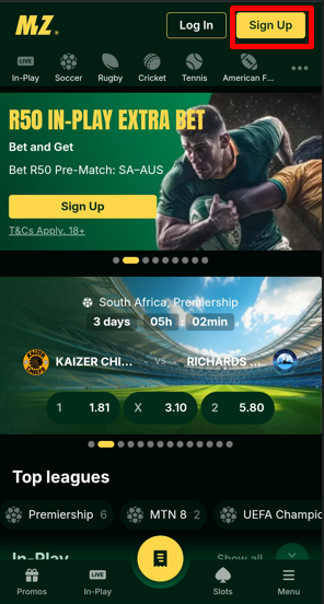  Mzansibet Registration