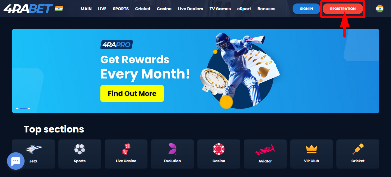 4rabet official website Image of 4rabet official webpage