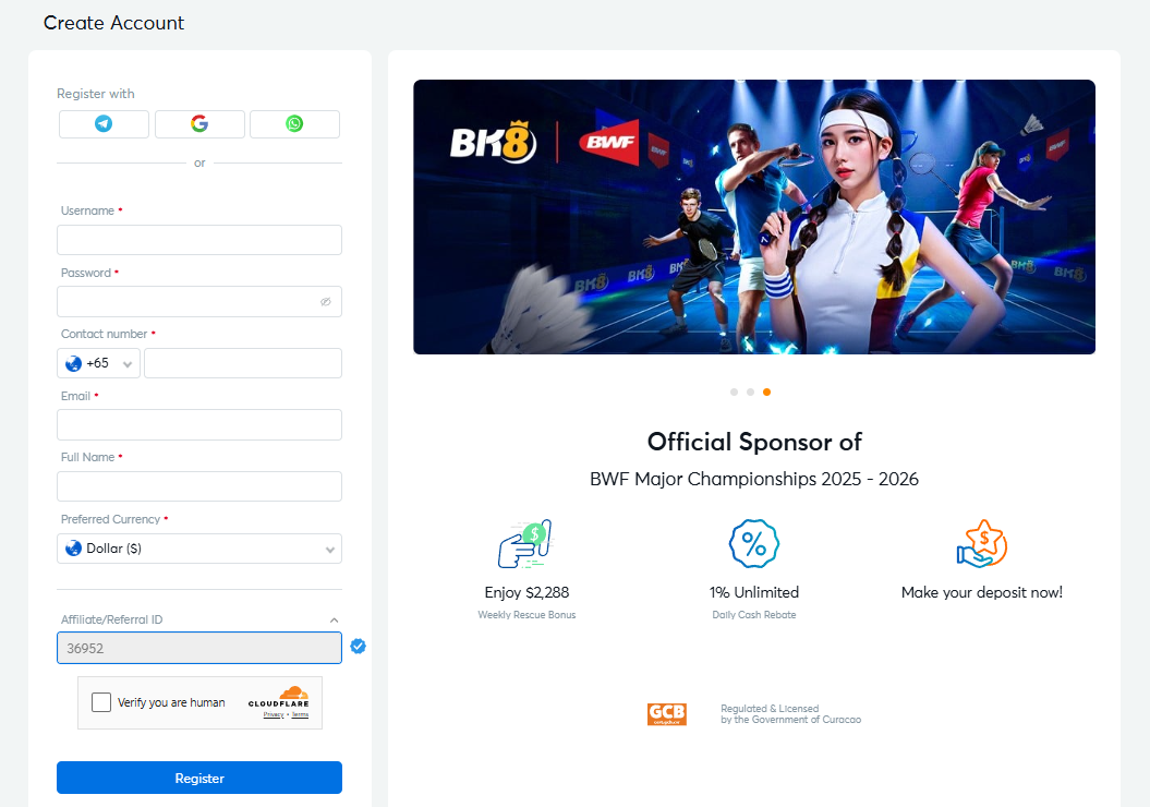 BK8 Singapore Create Account