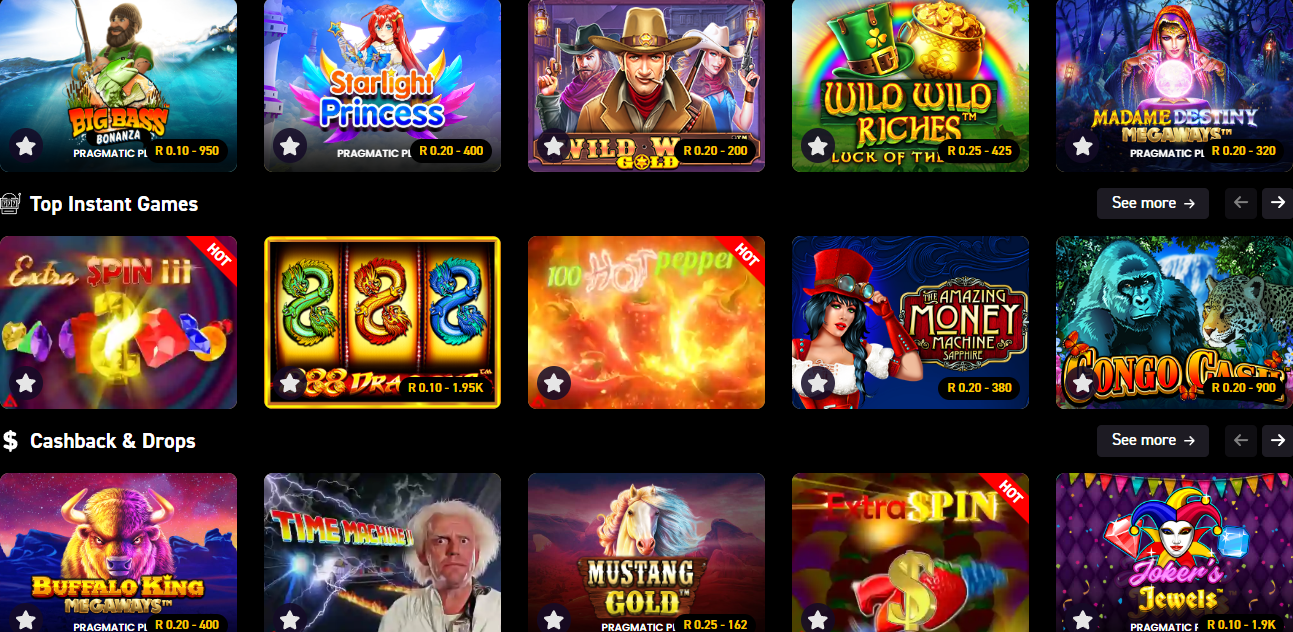 Topbet South Africa Vegas Games