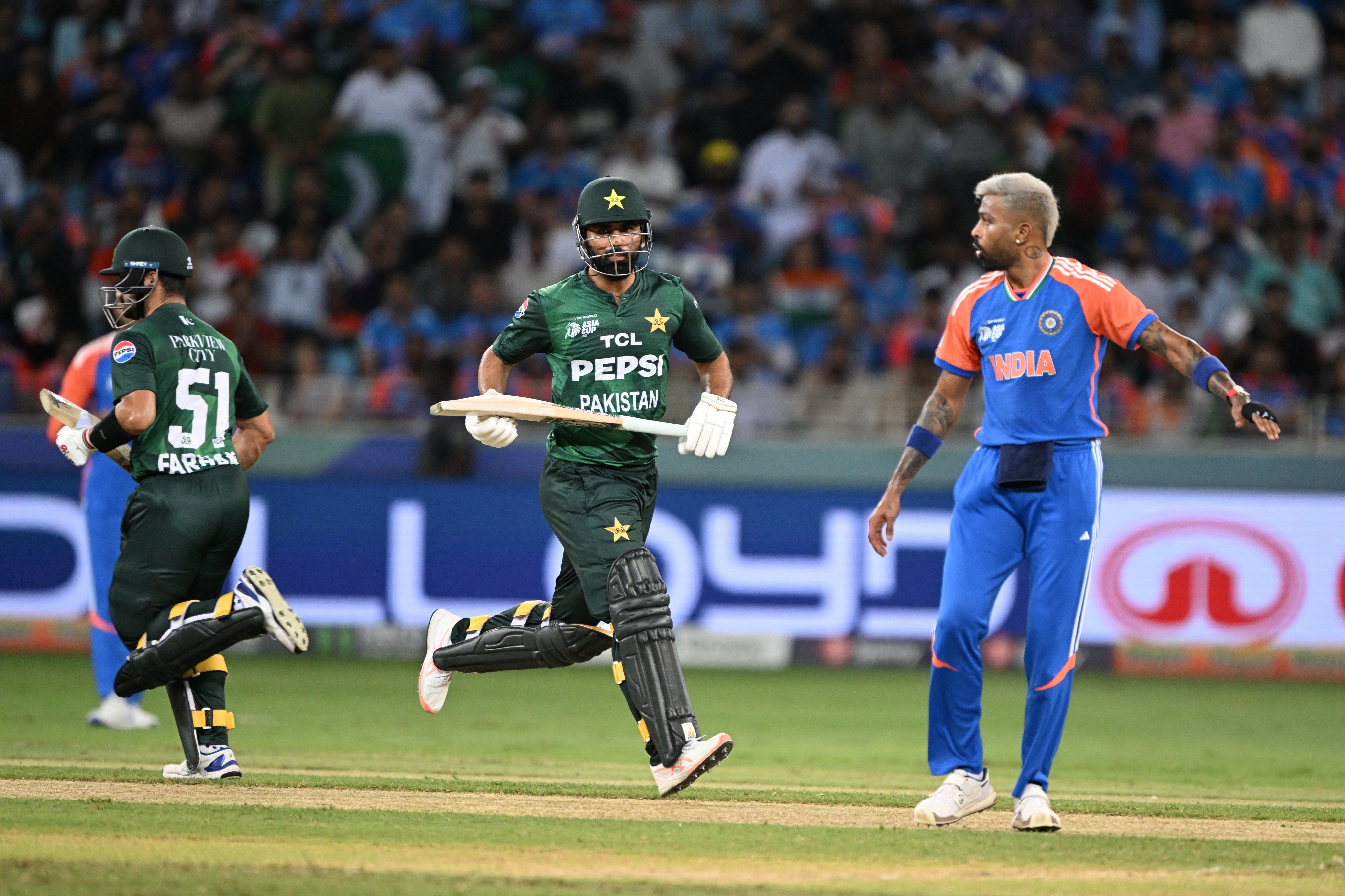 Action from the India vs Pakistan match at the Asia Cup. @PCB