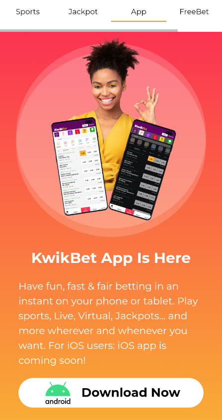 Downloading the Kwikbet app on an Android device