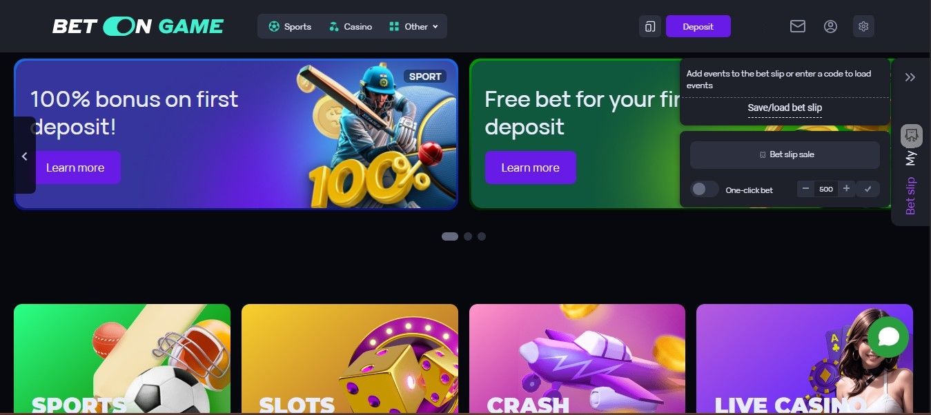 BetOnGame Bangladesh home page