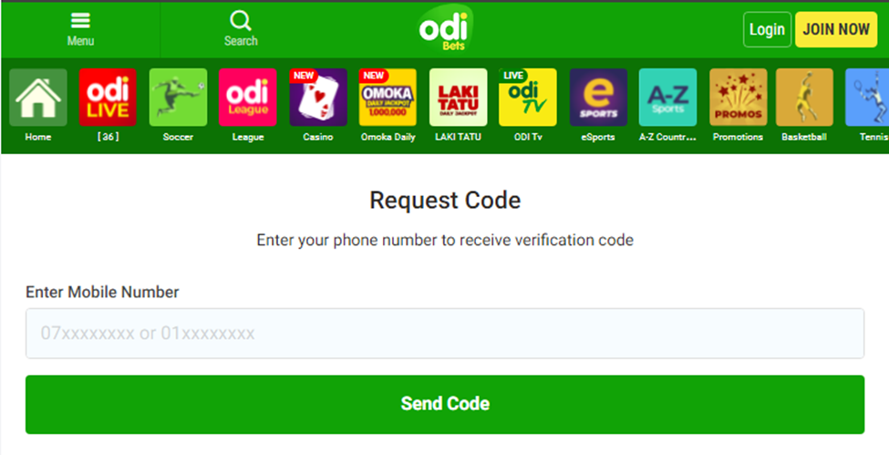 How to reset Odibets forgotten password