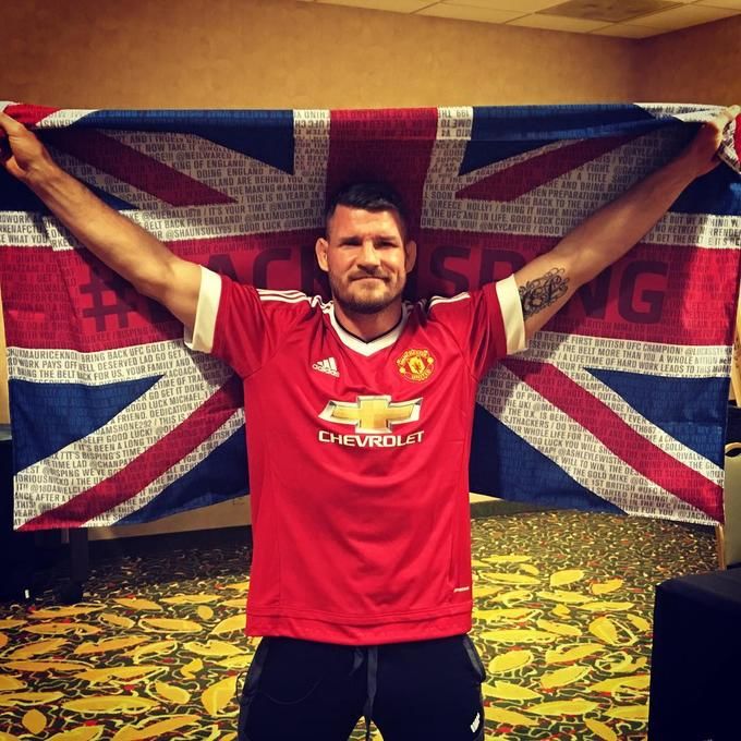 Michael Bisping in Manchester United's uniform