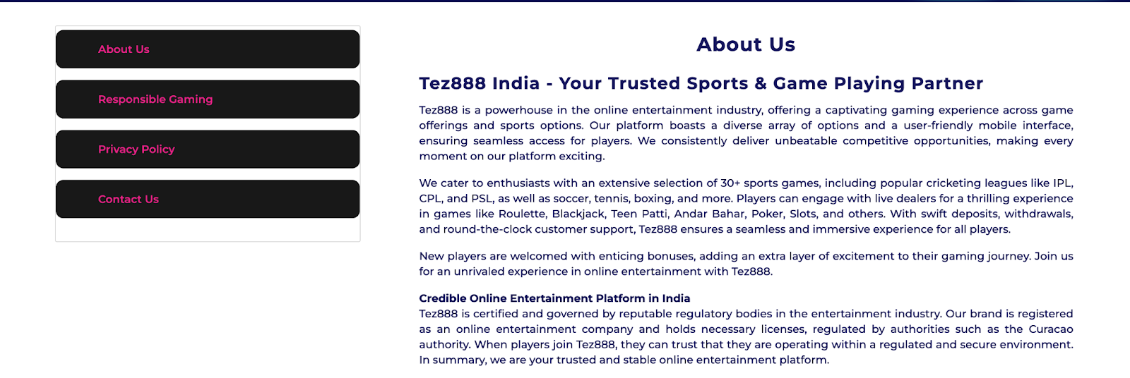 Tez888 Information
