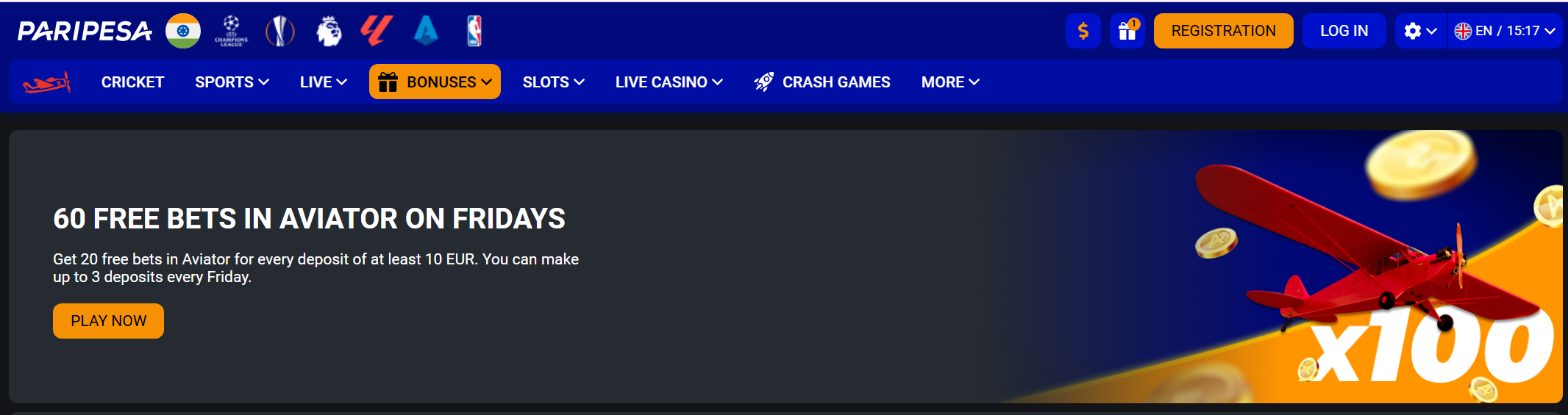 Paripesa Aviator Bonus