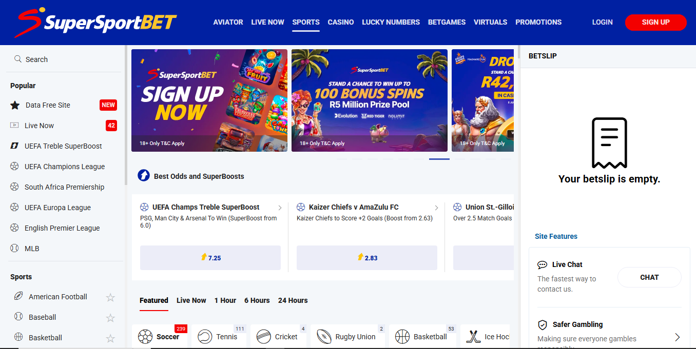 Visit the official SuperSportBet website 