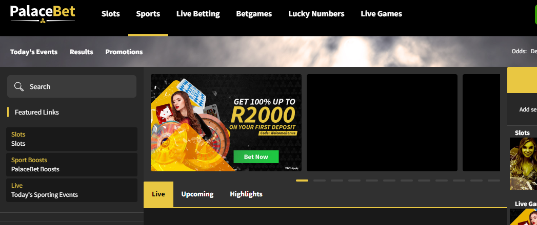 Image showing the sign up offer at Palacebet South Africa