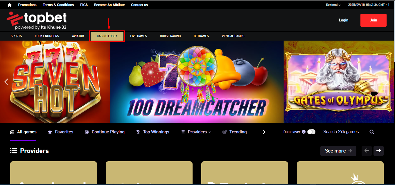 Topbet South Africa Casino Games