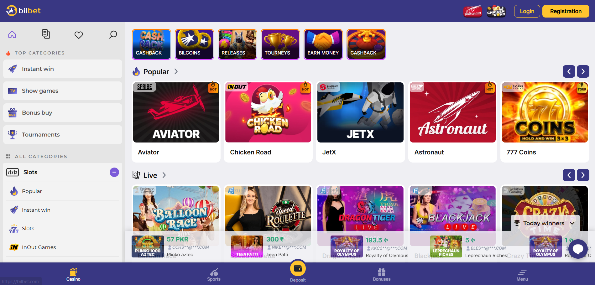 Casino overview Bilbet