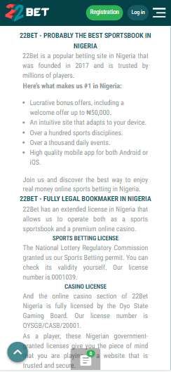 22Bet Android app image