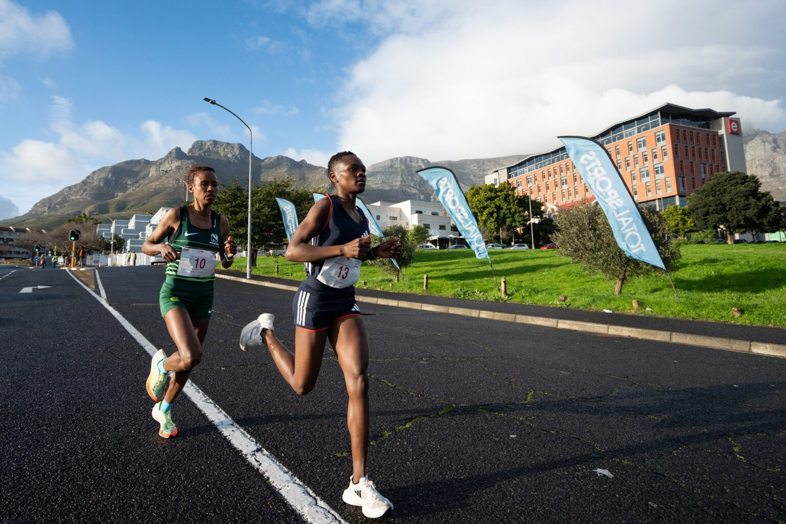 Christine Njoki (front) and Tadu Nare at the Totalsports Woman’s Race Cape Town 2024