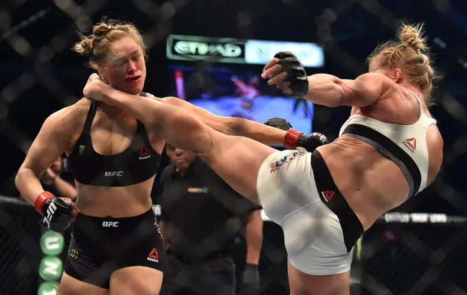 November 15, 2015. UFC 193. This punch made Holm the organization's champion. Rousey suffered the first loss of her career