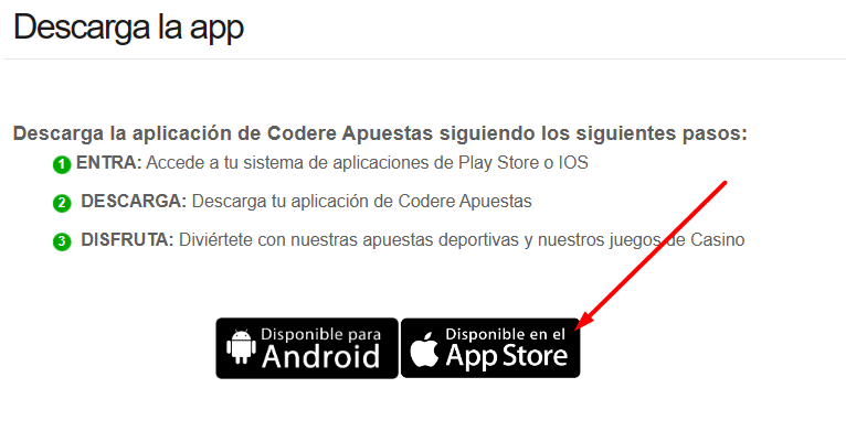 Descargar Codere desde la de App Store es fácil y rápido