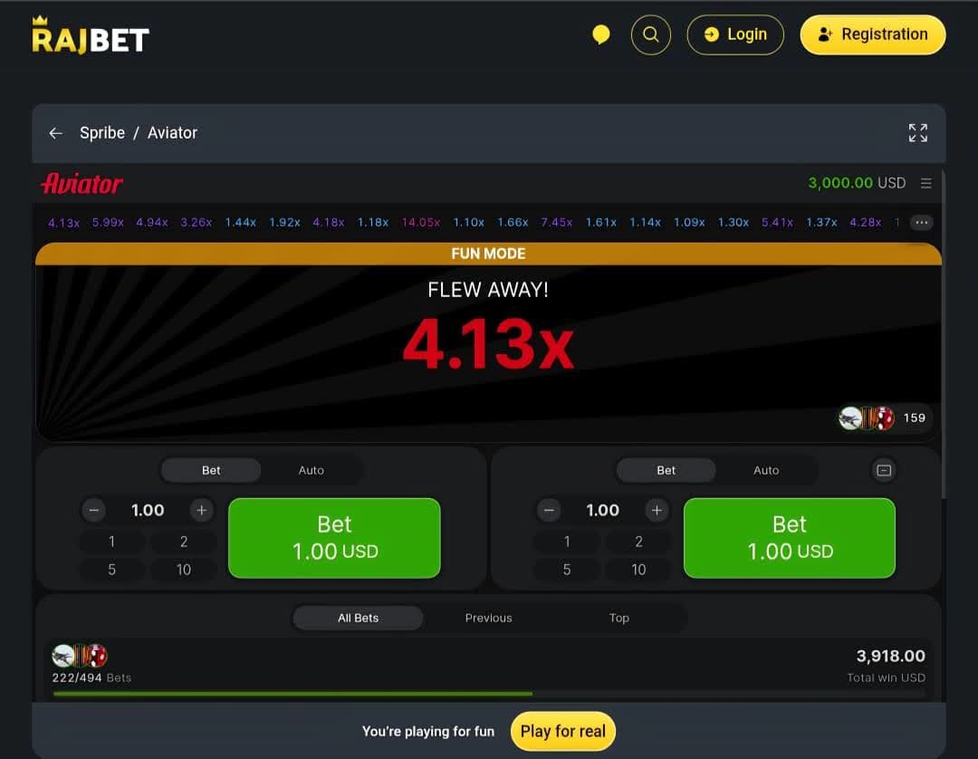 Playing lobby at RajBets India