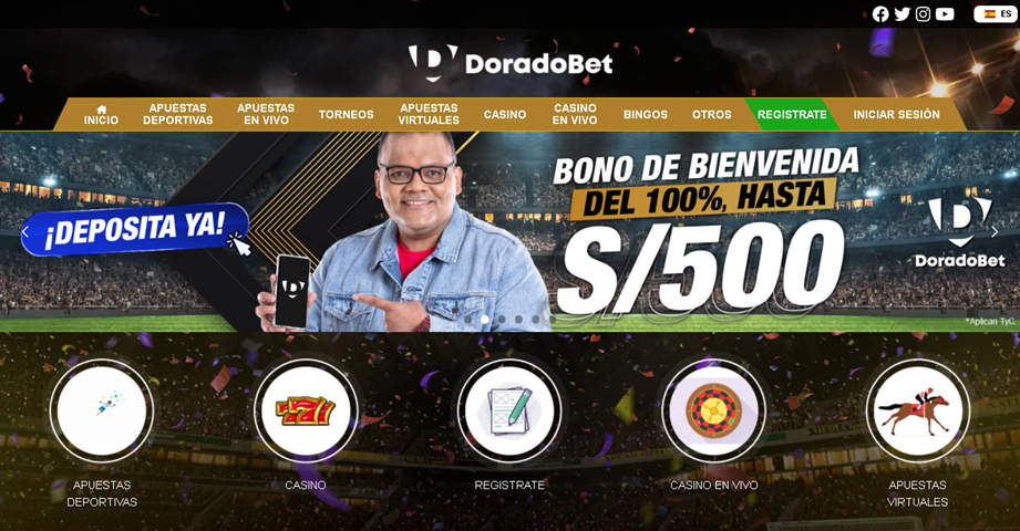 Home page de Doradobet Perú