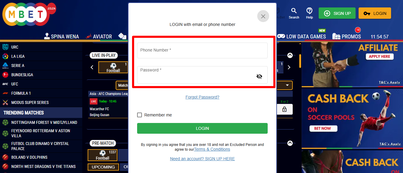 How to Login Mbet SA Login