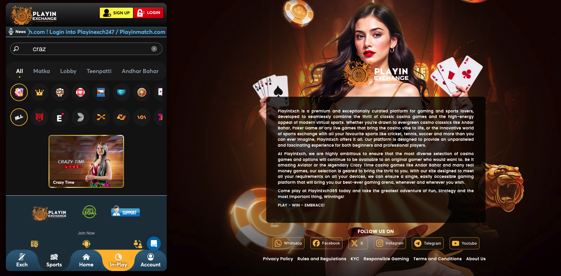 Crazy Time on Playinexch