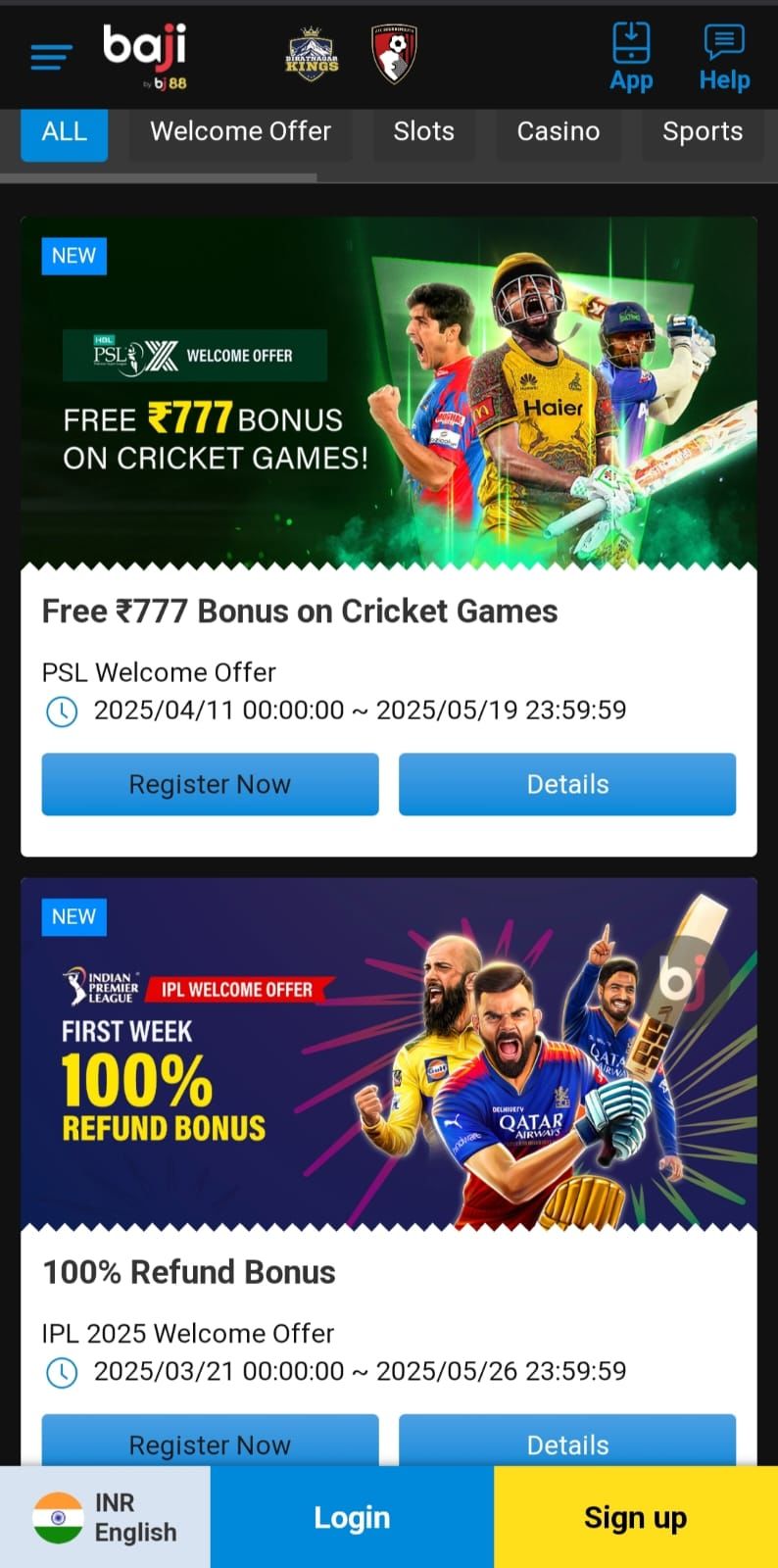 Baji Live Bonus Offers