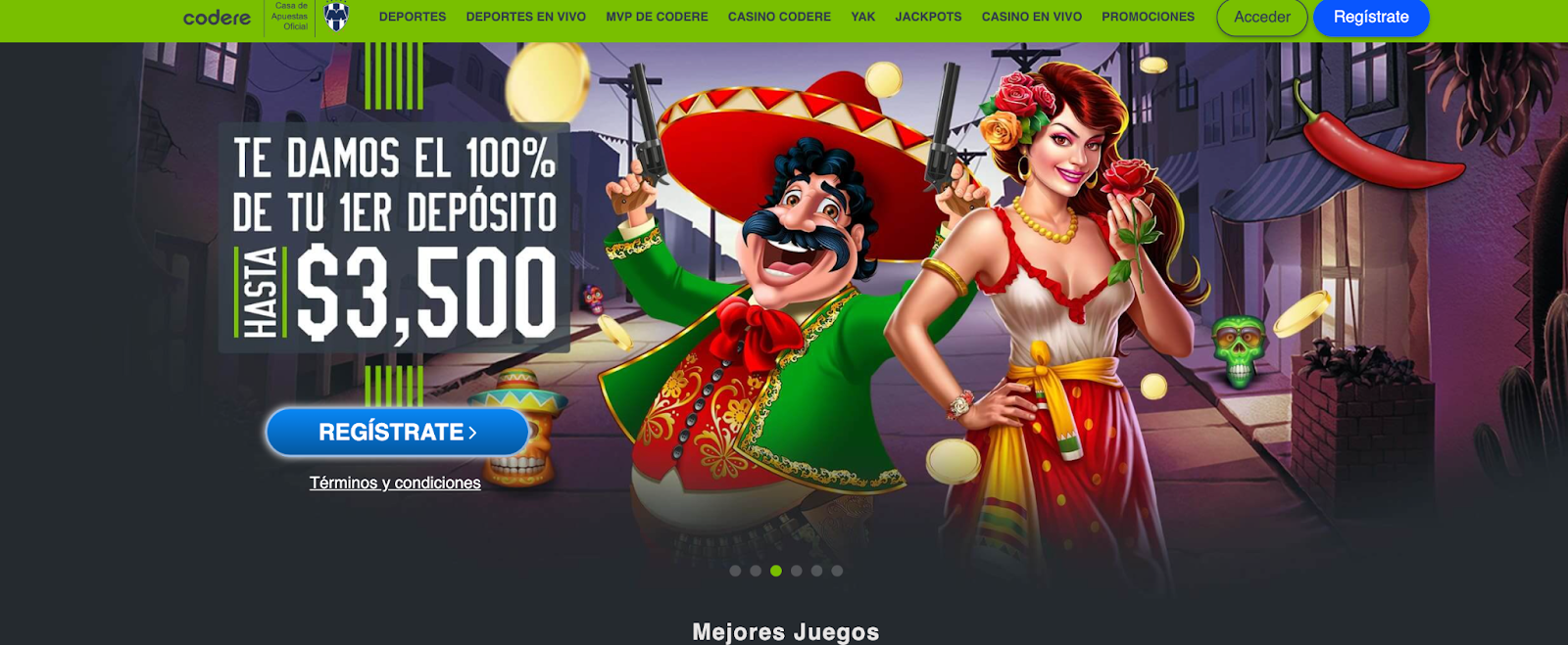 Landing page image of Codere Sportsbook Mexico