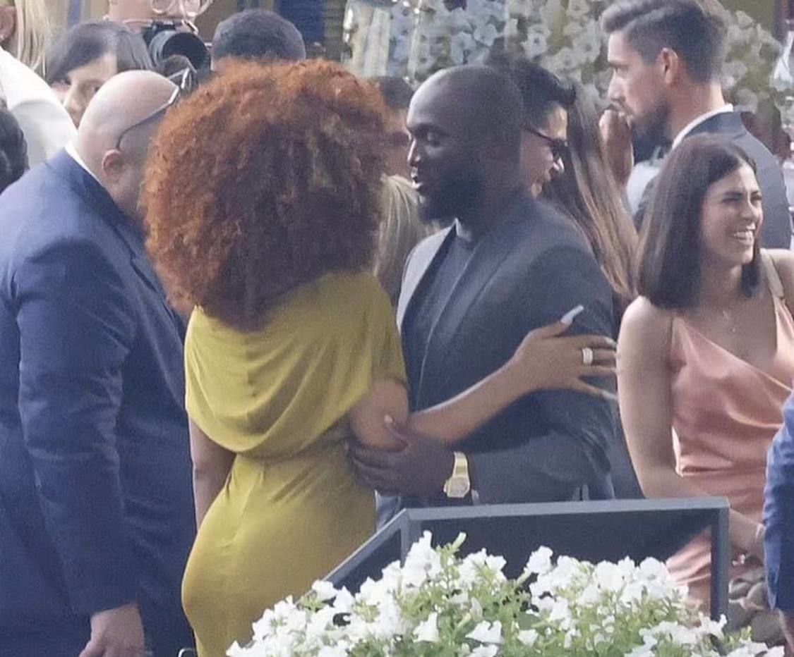 Megan Jovon Ruth Pete and Romelu Lukaku at the wedding of Lautaro Martinez