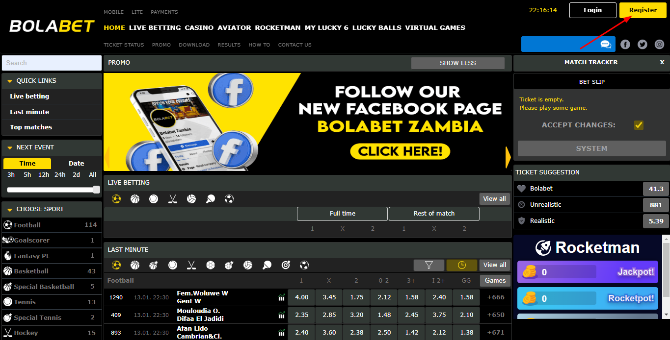 Open betting site