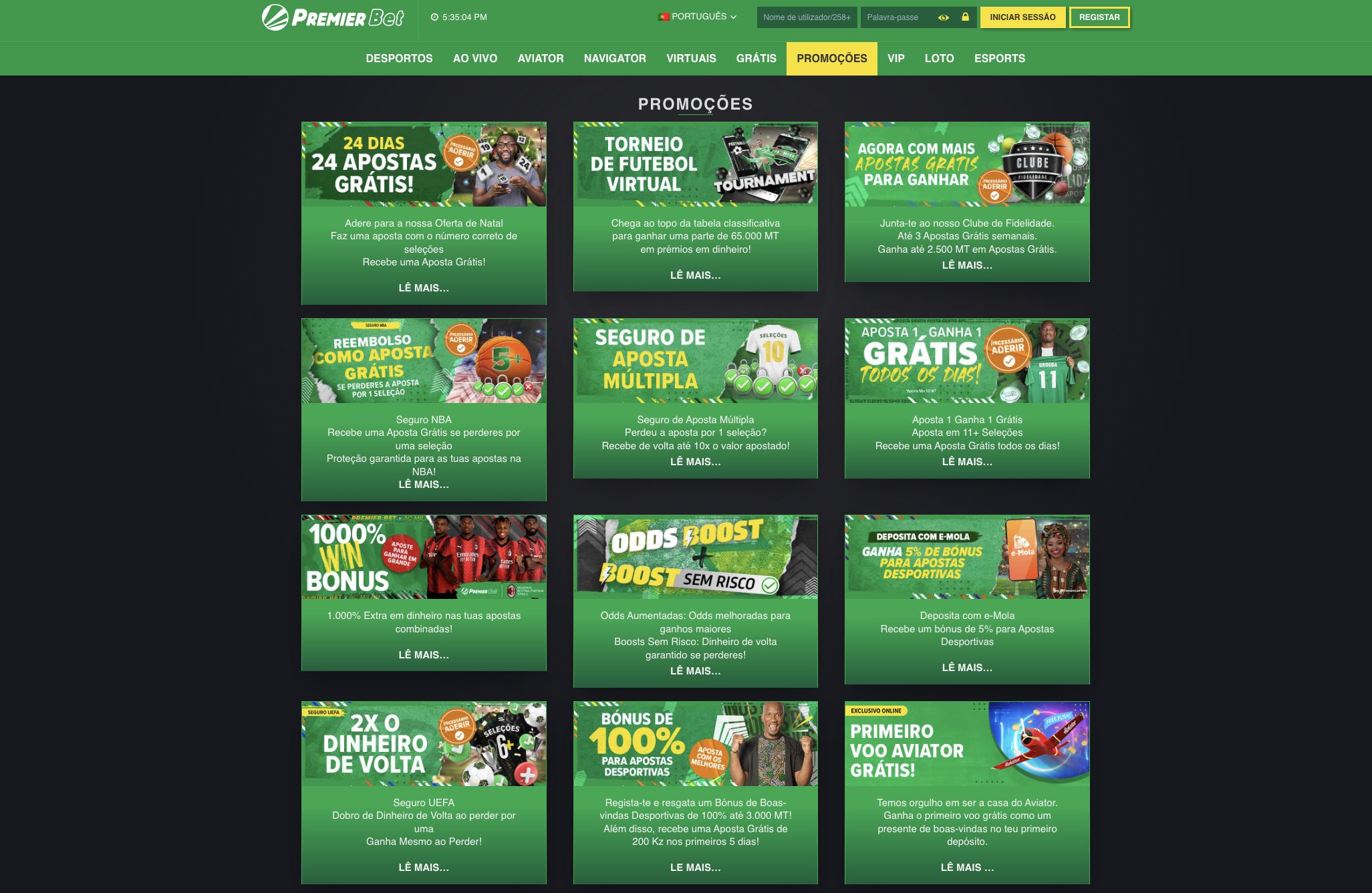 PremierBet - Lista Dos Programas