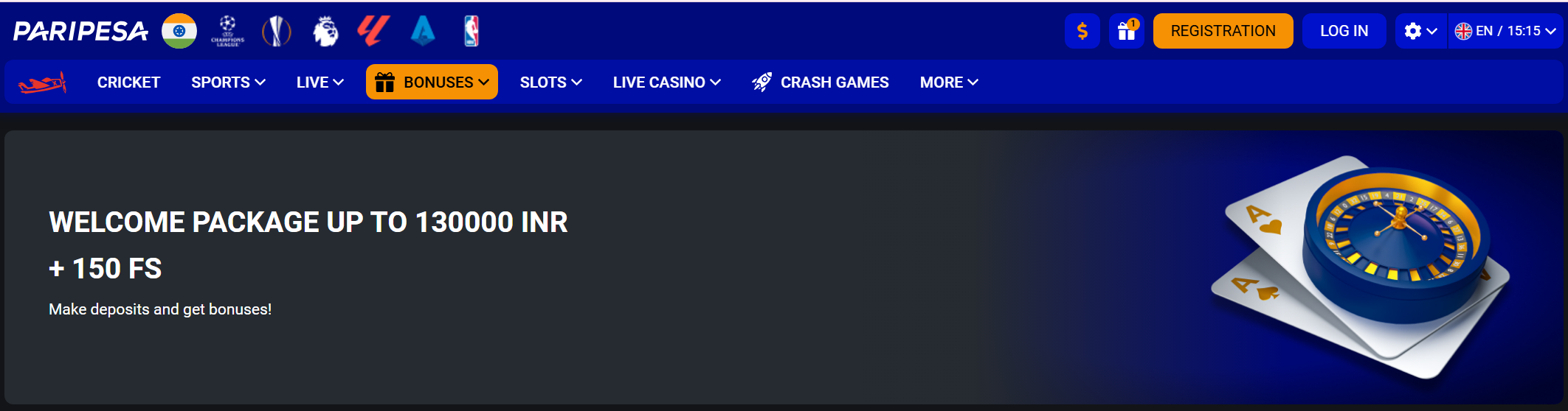 Paripesa Casino Welcome Package